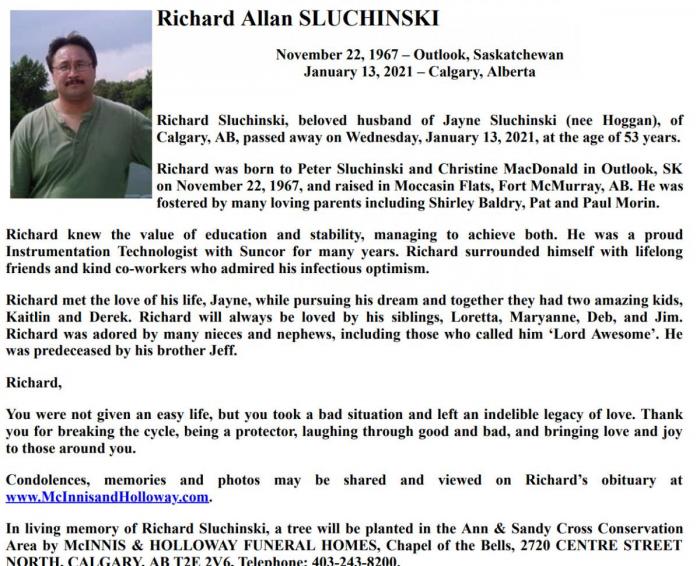 Richard Sluchinski Obituary